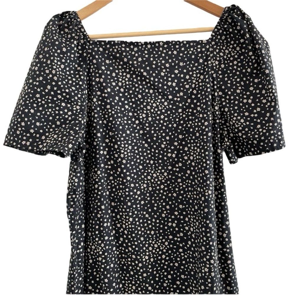 Levi's NEW Bailey Cotton Midi Dress Black & White Floral Women’s Size Large - Picture 5 of 8